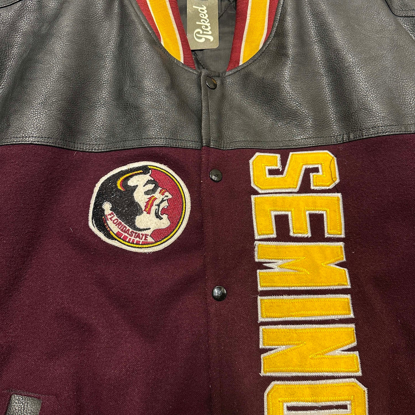 FSU Seminoles Leather Top Letterman Jacket